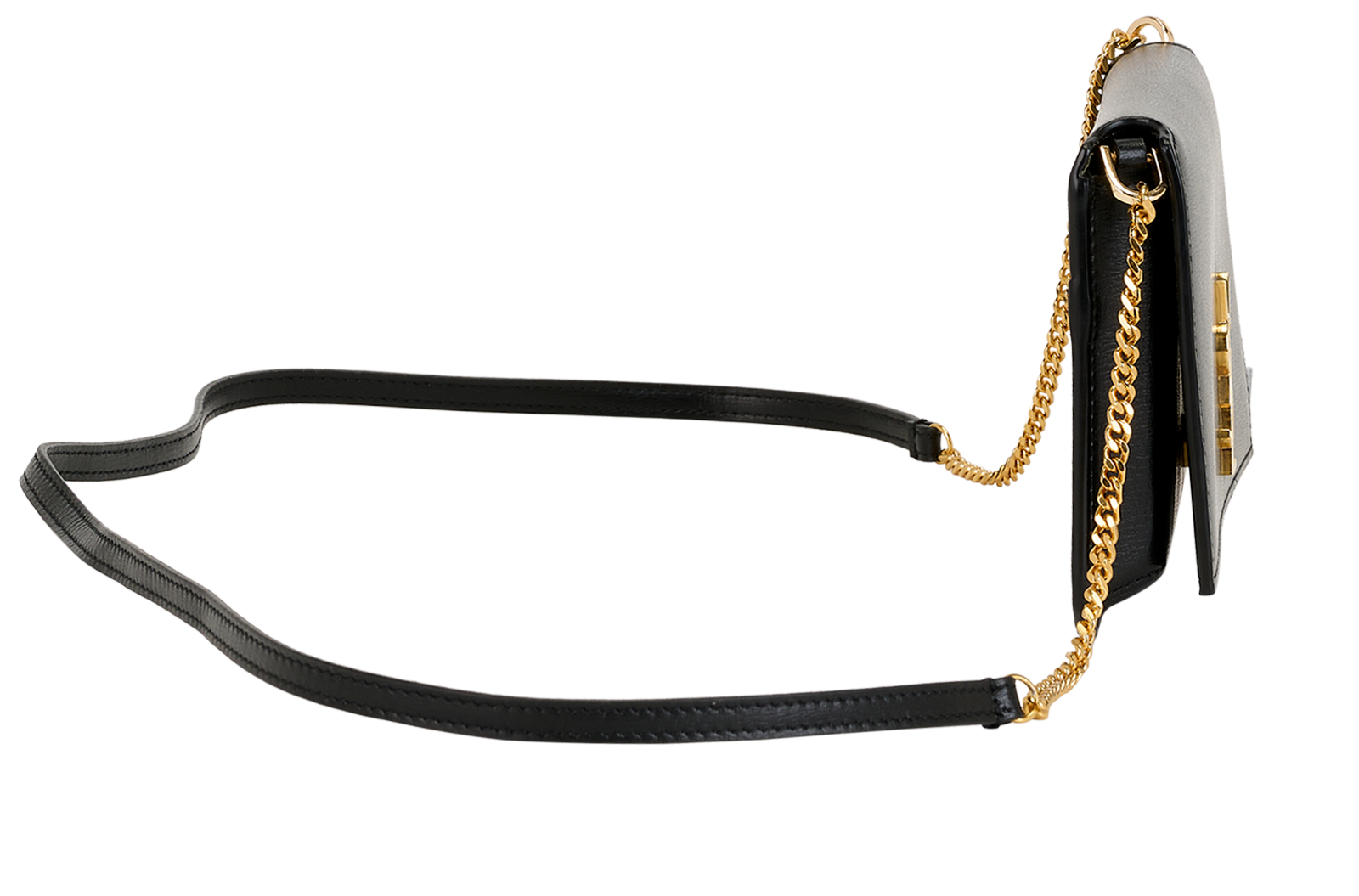 Saint Laurent Cassandre Phone Holder, &pound;850, Accessories, Black, Leather, Side view